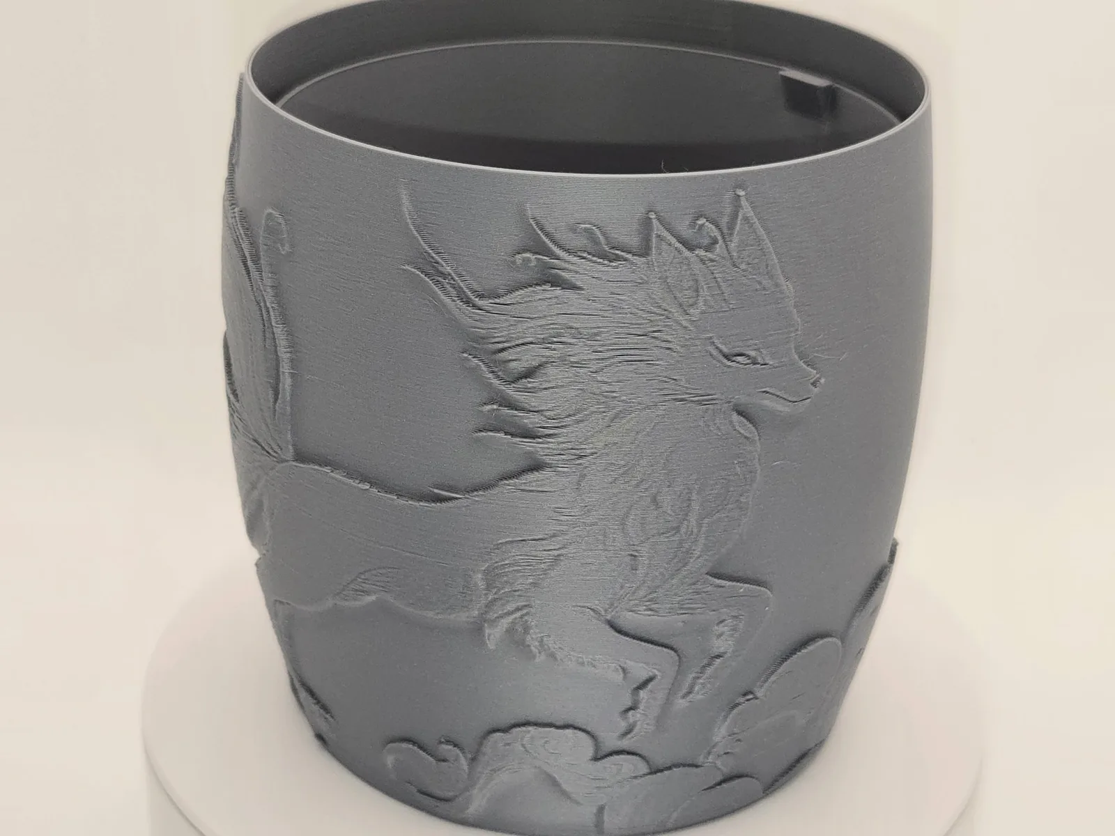 Kitsune Fox Planter, a real finished print photographed in our studio