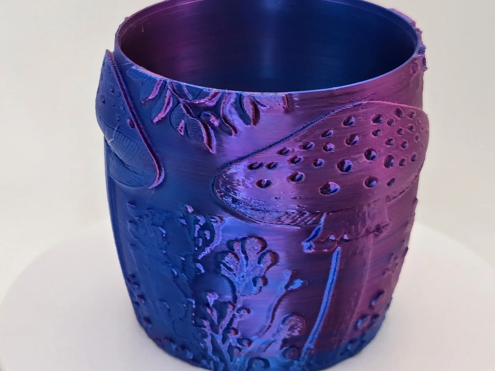 Spore Mushroom Planter, a real finished print photographed in our studio