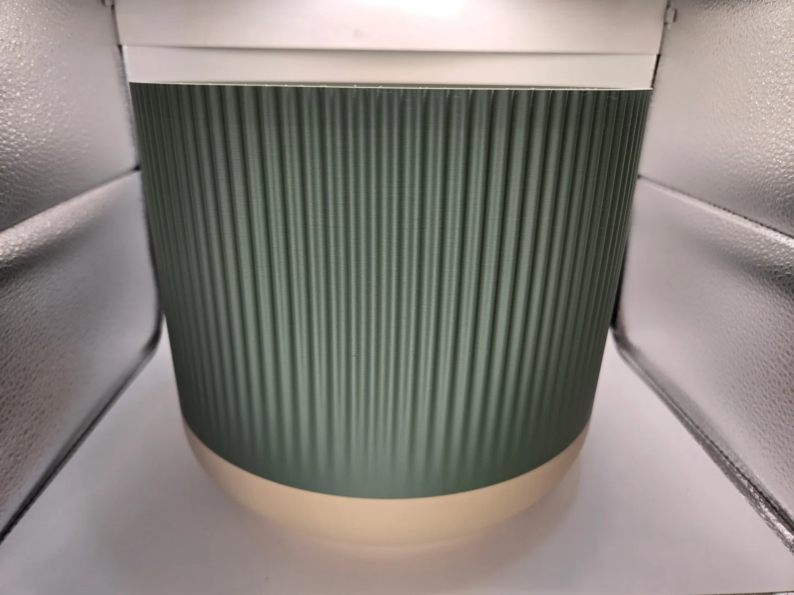 Strata Grande Planter, a real finished print photographed in our studio